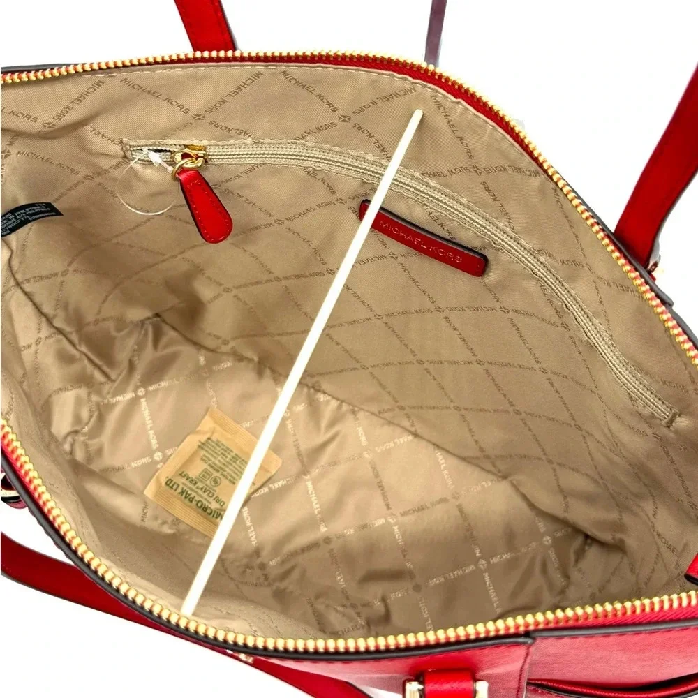 Michael Kors Large Charlotte TZ Tote Bag Bright Red - Picture 9 of 10